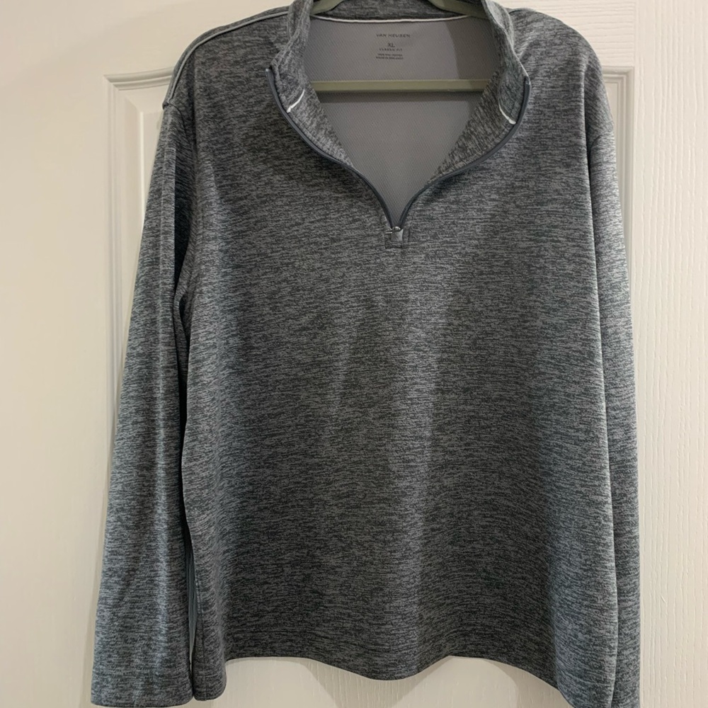 Van Heusen Gray Quarter-Zip Pullover